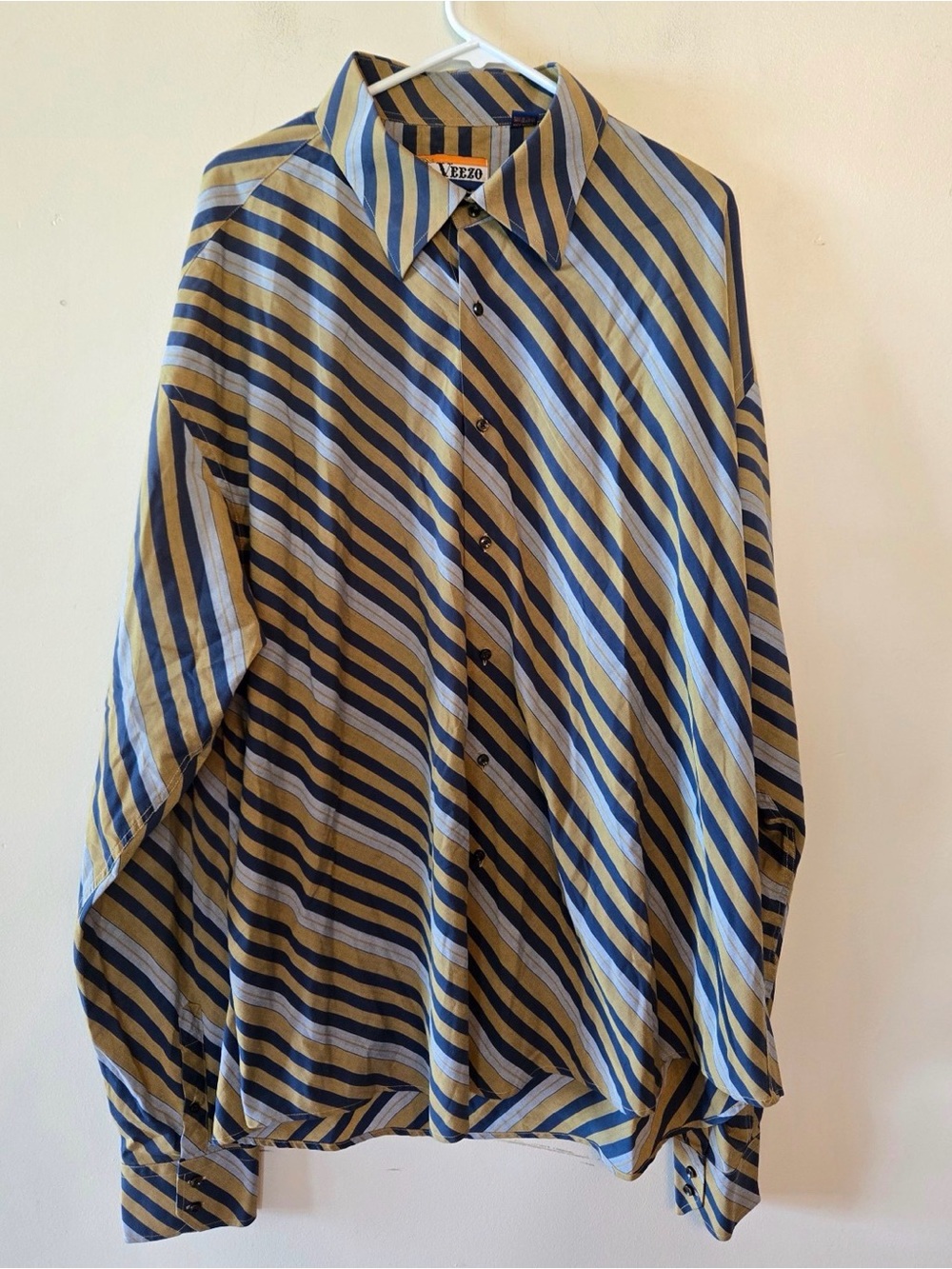 Veezo Shirt Mens 5xl Blue Button Up Short Sleeve  Pocket Workwear